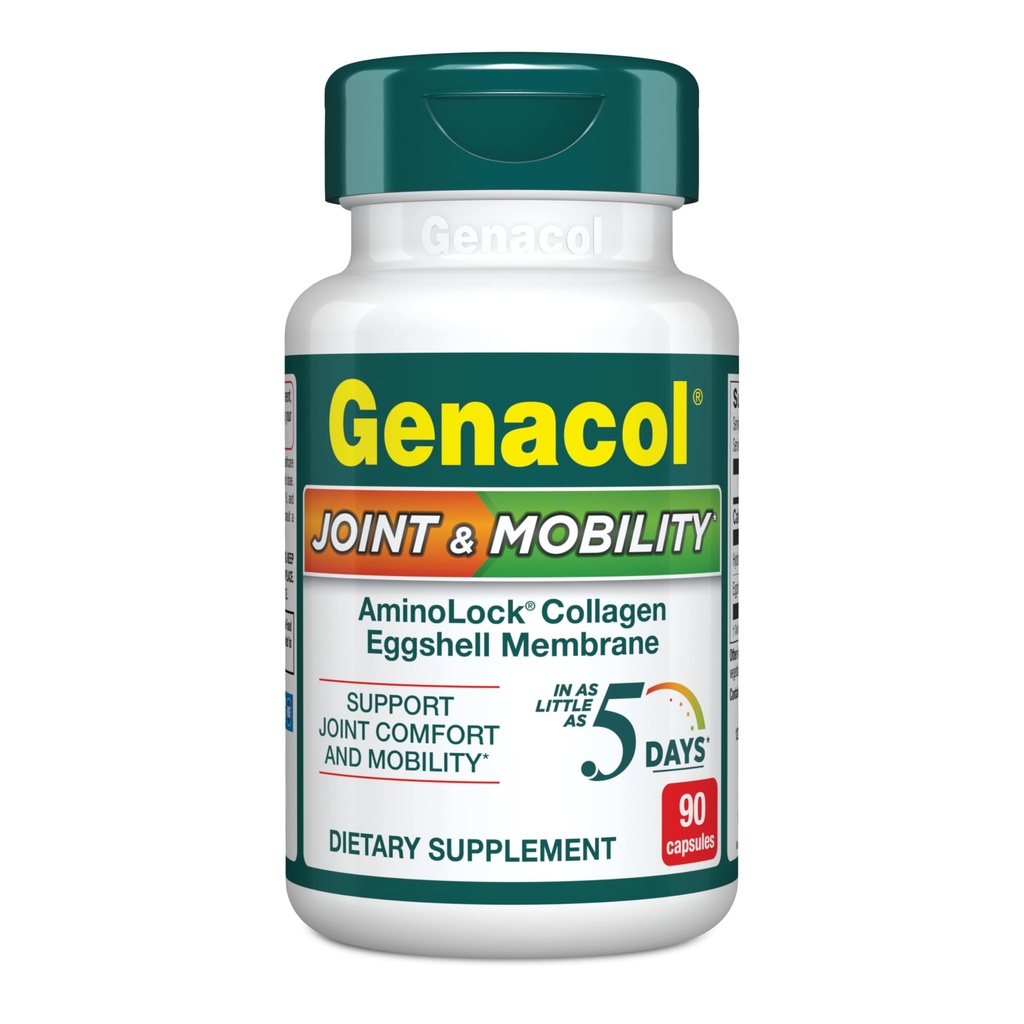 Genacol Joint & Mobility – Eggshell Membrane Supplement and Ultra-Hydrolyzed Collagen Peptides, Support Joint Comfort & Mobility, Results in as Little as 5 Days, 90 Capsules (30-Day Supply)