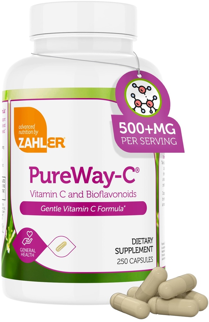 Zahler Vitamin C 500mg - Bioflavonoids - Gentle on Stomach - Immune Support - Gluten Free Non-GMO Vitamin C Supplement for Adults (250 Count)