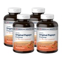 American Health Original Papaya Enzyme - 600 Μασώμενα Δισκία, Συσκευασία των 4 - Το συμπλήρωμα μετά το γεύμα - Μη ΓΤΟ, Vegan - 800 Σύνολο Υπηρεσίες