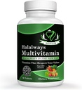 Halalways Multivitamin Certified Hanal Multivitamin, συμπλήρωμα δισκίου με βιταμίνη Α, βιταμίνη C, βιταμίνη D, βιταμίνη Ε και ψευδάργυρο για την υποστήριξη της ανοσοποιητικής υγείας, B12, ασβέστιο & More