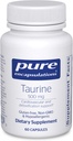 Pure Encapsulations Taurine 500 mg | Amino Acid Supplement for Liver, Eye Health, Antioxidants, Heart, Brain, and Muscles* | 60 Capsules