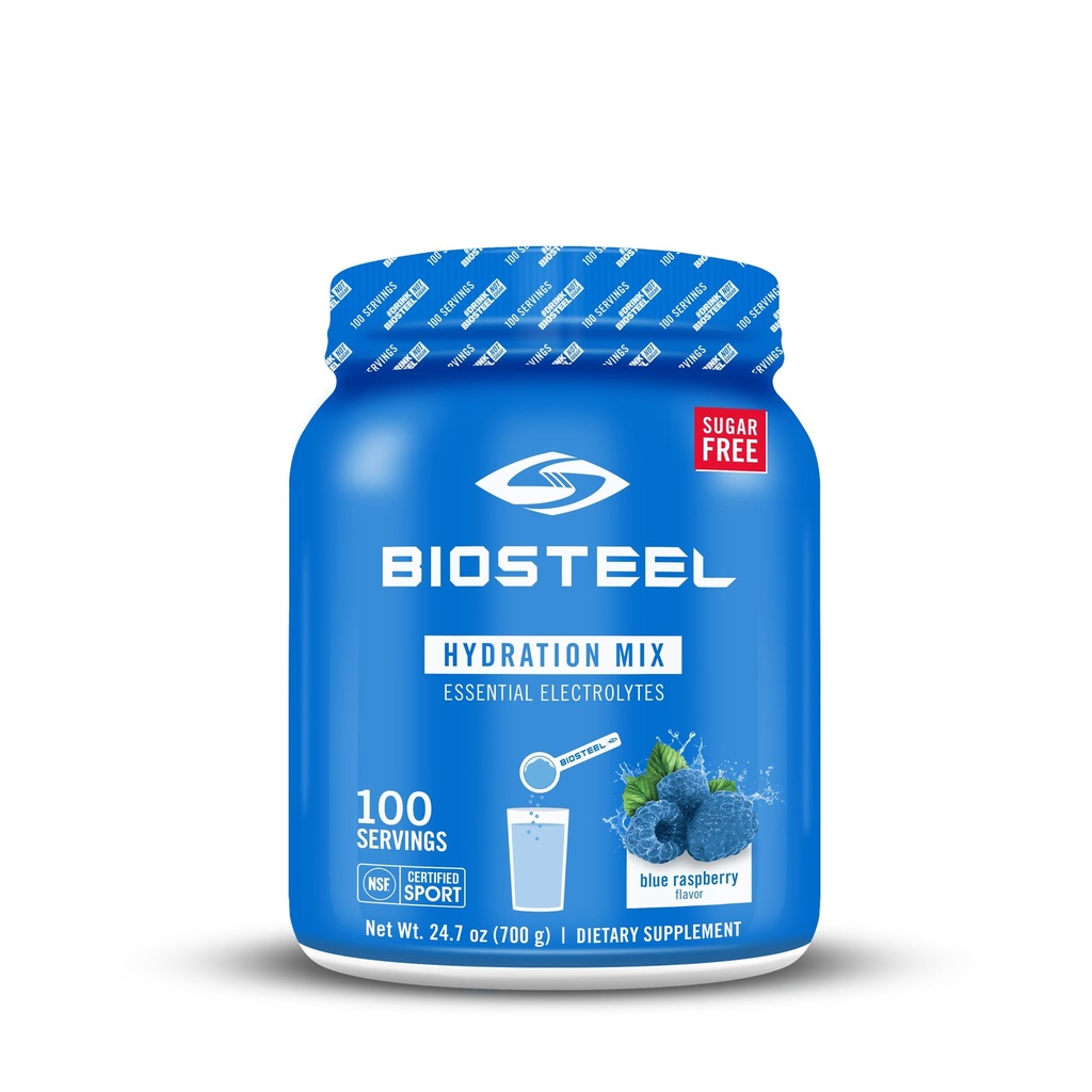 BioSteel Zero Sugar Hydration Mix, Great Tasting Hydration with 5 Essential Electrolytes, Blue Raspberry Flavor, 100 Μερίδες ανά Tub