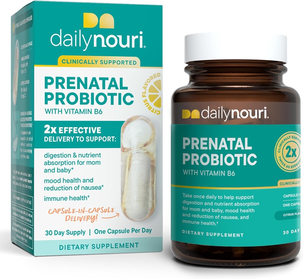 Nouri Προγεννητική Υγεία Probiotic και Omega κάψουλες, προγεννητικά προβιοτικά για τις γυναίκες, Aids Digestion και θρεπτική απορρόφηση για τη μαμά & το μωρό, Πάρτε καθημερινά - 30 ημέρες προσφοράς