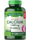 Nature's Truth Calcium 1200 mg Plus Vitamin D3 5000 IU Συμπληρώματα, 120 Count (Pack of 3)