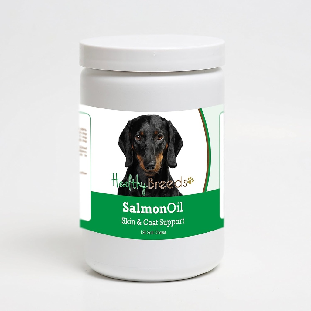 Υγιείς Φυλή Dachshund Λάδι σολομού μαλακά μάσημα 120 κόμη