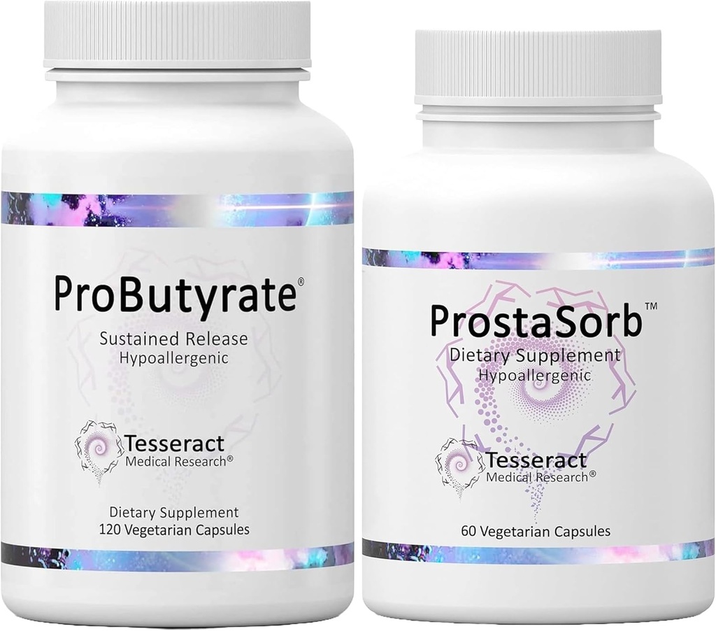 Ιατρική έρευνα Tesseract Optimal Gut & Prostate Bundle, Butyric Acid Complex Γαστρεντερικό και Prostate συμπλήρωμα
