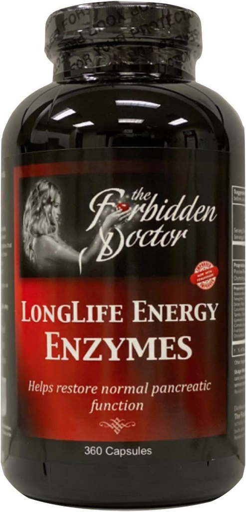 LongLife Ενεργειακά Ένζυμα, 3mo Supply-Pancreatin 6X Ισχυρότερο Ένζυμο Παγκρεατική Υποστήριξη 100% Ολόκληρα τρόφιμα-όχι Συνθετικά, Τρυψίνη 2500 USP, Chymotrypsin 1000 USP-PROBIOTICS-Turmeric-Herbs