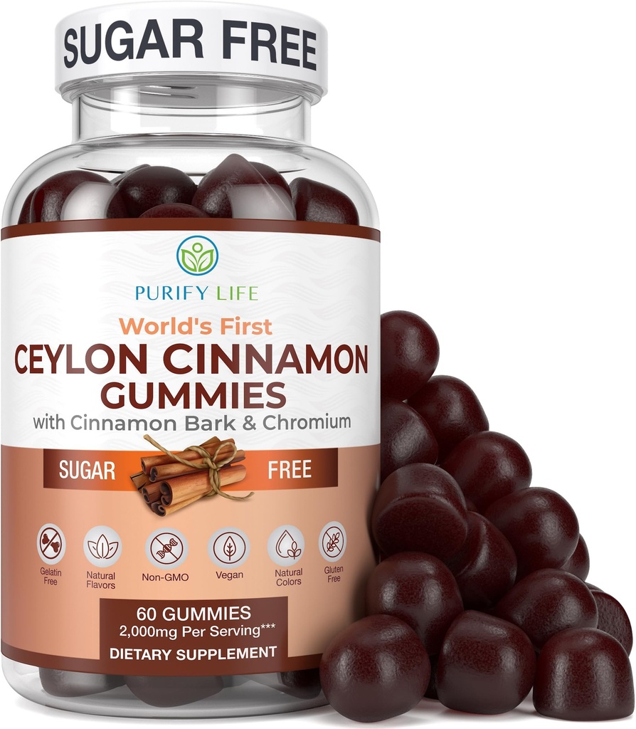 Χωρίς ζάχαρη Κανέλα Κανέλα (2.000mg/serving) Ceylon Cinnamon Supplement for Brain Health, Vegan, Gluten-free, Replace Ceylon Cinnamon Caps, Pills, Powder, Extract (60 Chews)