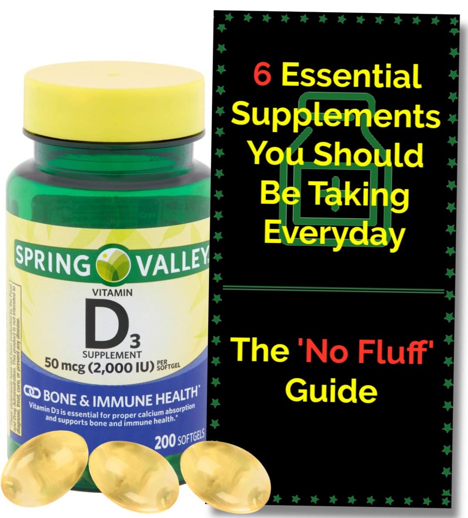 Βιταμίνη D3 2000iu Softgels (50 mcg) (200 Count - 6+ Μήνας Προμήθειας) Οστική & Ανοσολογική Υγεία από την κοιλάδα της άνοιξης. + 'No Fluff' Οδηγός Συμπλήρωματος