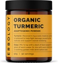 Erbology Organic Turmeric Powder 3.2 oz - 90 Μερίδες - 5,5% Κουρκουμίνη - Δεν Πρόσθετα ή Συντηρητικά - Με Βιώσιμη προέλευση κατευθείαν από τη φάρμα στην Ινδία - Vegan - GMO-Free
