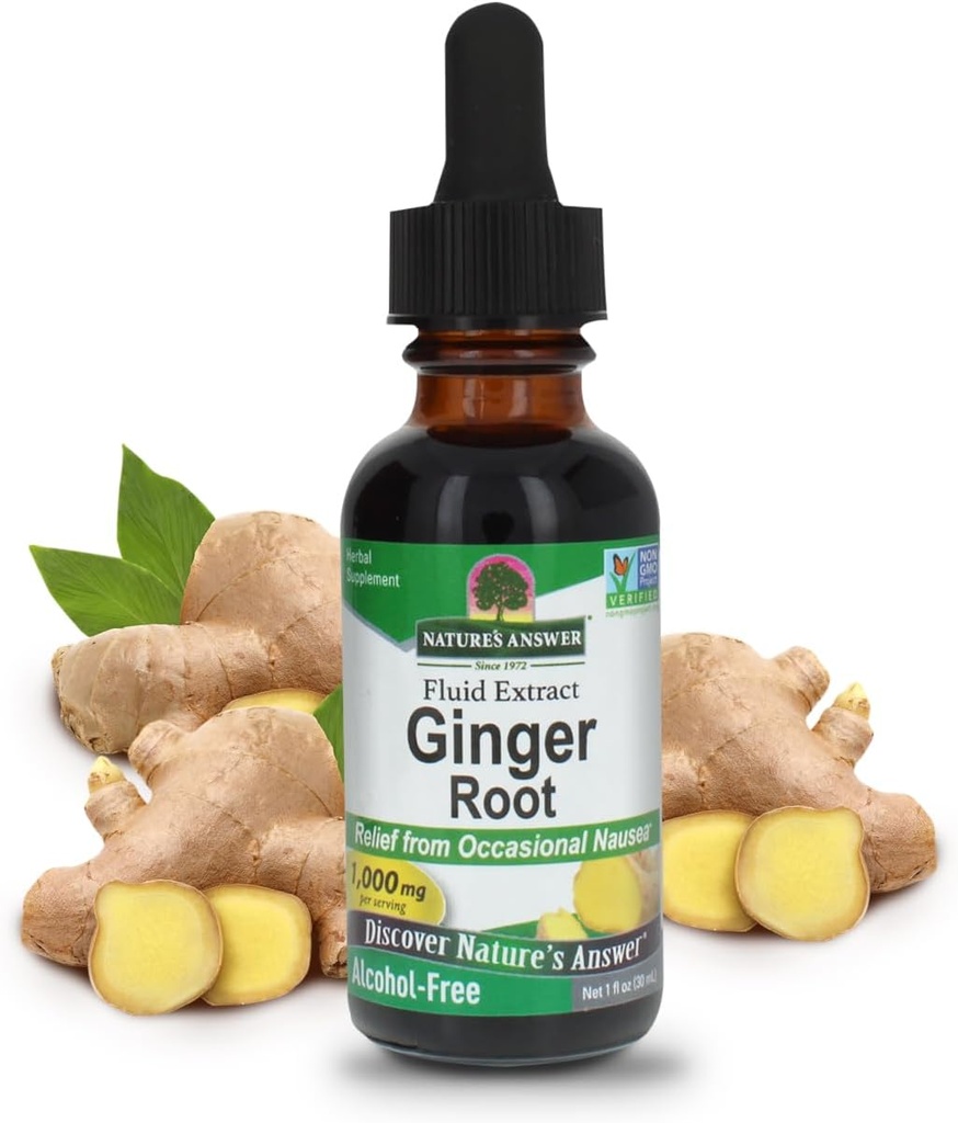 Nature's Answer Ginger Root Alcohol Free Extract 1 Ounce | Supports Stomach Function | Vegan | Vegetarian | Non-GMO | Gluten Free