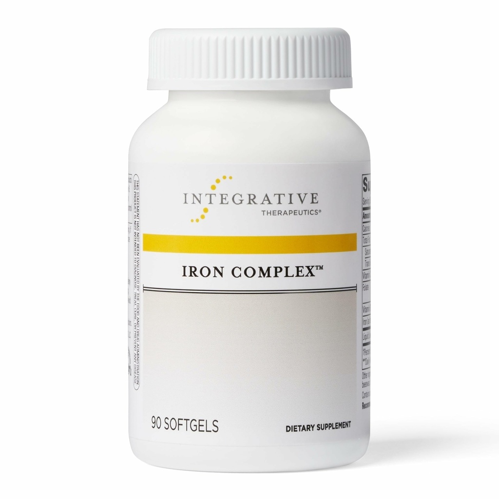Ολοκληρωτικά Θεραπευτικά Σίδηρος Complex - Wellness & Energy Support with Vitamins C & B12* - Περιλαμβάνει Φολικό - Χωρίς γλουτένη & Γαλακτοκομικά - 90 Softgels (45 Σερβιέτες)