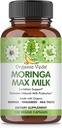 Βιολογικό Veda Moringa Max συμπλήρωμα Γαλουχίας Γάλα (120 κάψουλες) - 1800mg Super Strength Βιργιλικό σύμπλεγμα Vegan με Fenugreek, Γαϊδουράγκαθο Γάλα, Moringa Φύλλο & Σπόροι για τον Θηλασμό Γαλακτοκομίας