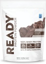 Ready® Protein Powder – 25g Πρωτεΐνη ορού γάλακτος, 120 θερμίδες, 0g Προστιθέμενη ζάχαρη – 7 απλά συστατικά – Δεν υπάρχουν τεχνητά πρόσθετα – Χωρίς γλουτένη, καθαρή & φυσική – Σοκολάτα (1 Pound Bag)