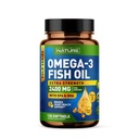 Φτιάχτηκε από τη Nature Omega 3 Fish Oil Soft Gels - 2400 mg Fish Oil, 1440 mg Omega 3, 864 mg EPA, 576 mg DHA - Extra Strength Brain & Heart Health Supplement - 120 Softgels