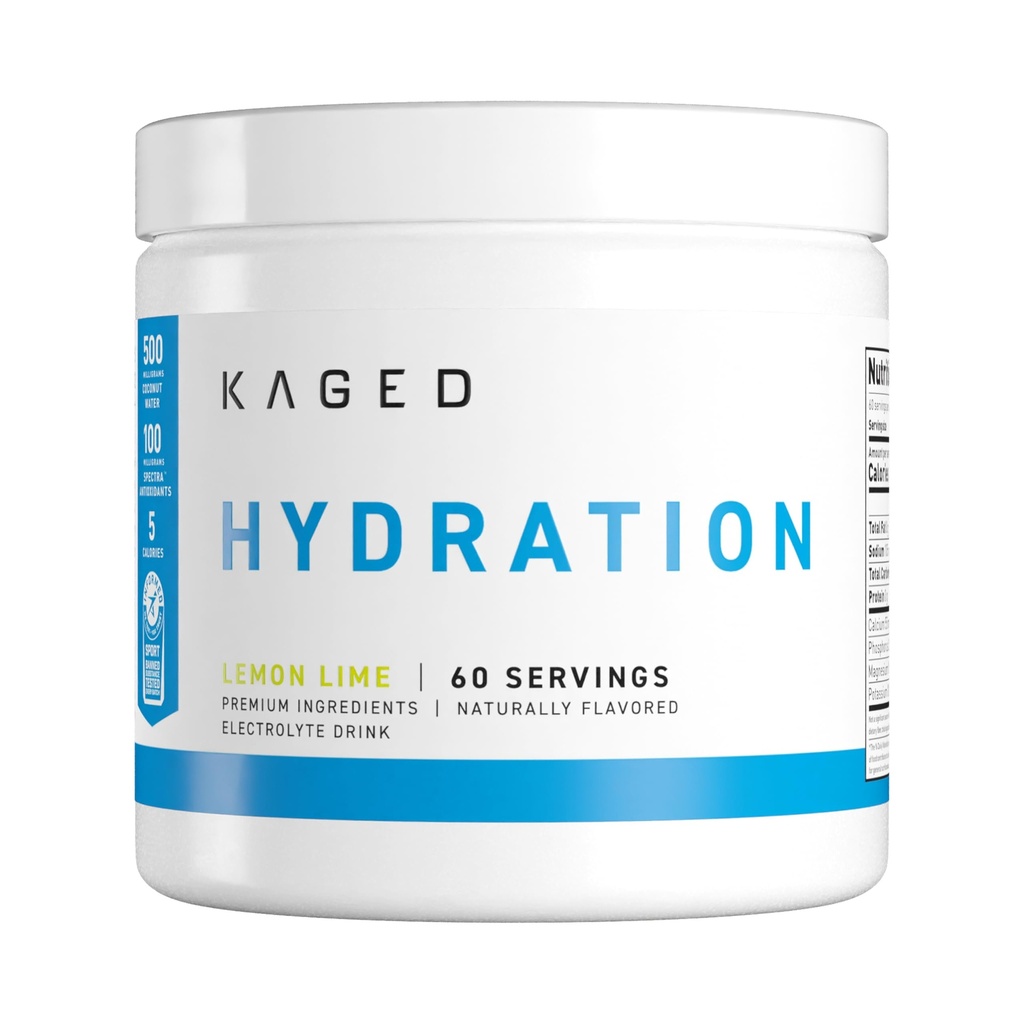 Kaged Hydration Drink Mix | Sugar Free | Tastes Amazing | 5 Key Electrolytes, 60 Servings