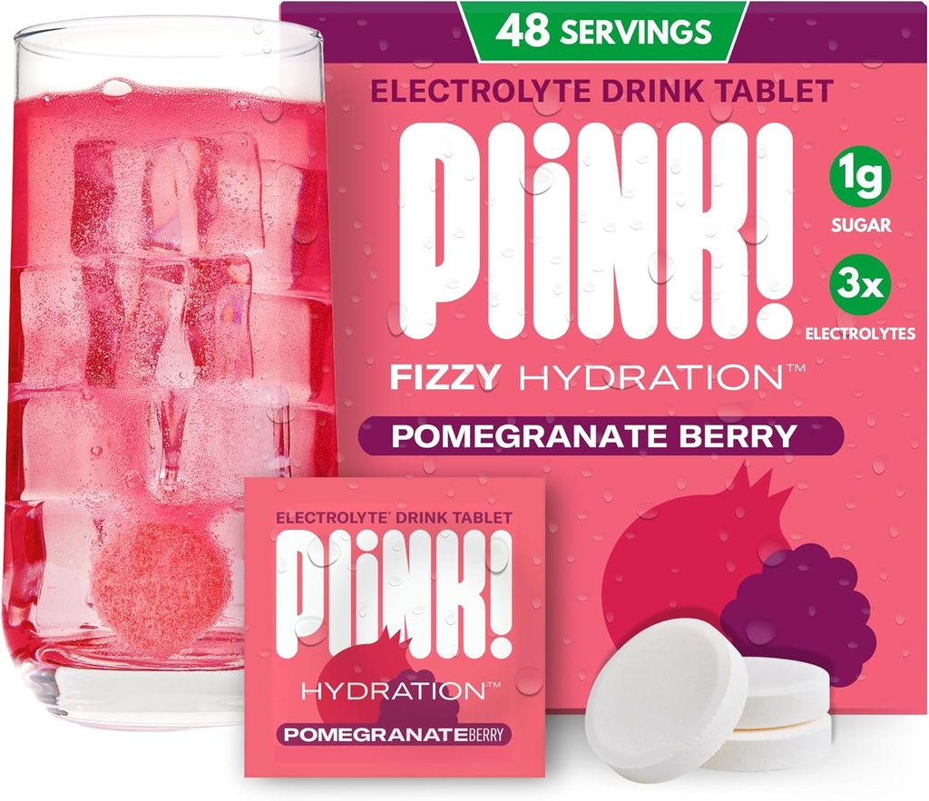 Ανοιγόκλεισε! Fizzy Electrolyte Tablets for Adults & Kids – Ρόδι Berry, 48ct – Family-Friendly Daily Hydration – Χαμηλή ζάχαρη, Vegan, Keto Friendly, Μη ΓΤΟ