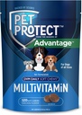 Pet Protect Dog Multivitamin, Vet-Σχηματισμένο DVM καθημερινά μαλακά μάσημα, υποστηρίζει σε εξέλιξη υγεία & ευεξία, κοτόπουλο-φλάβο (120 κόμη)