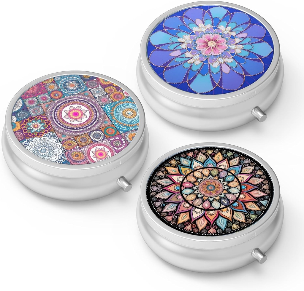 Κιβώτιο χαπιών 3 Διαμέρισμα μικρή θήκη χαπιών, Πόρτο για Pocket ή Purse Pill διοργανώτρια θήκη χαπιών για να κρατήσει βιταμίνες, φαρμακευτική αγωγή, ιχθυέλαιο και συμπληρώματα (3PCS)