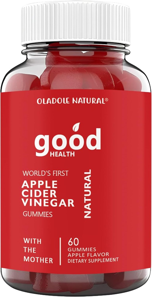 Oladole Apple Cider Vinegar Gummies with Mother - 60 Gummies | Delicious ACV Supplement | ACV Gummy | Enriched with Vitamin B12, B9, Pomegranate, Beetroot | Gelatin-Free, Gluten-Free, Vegan