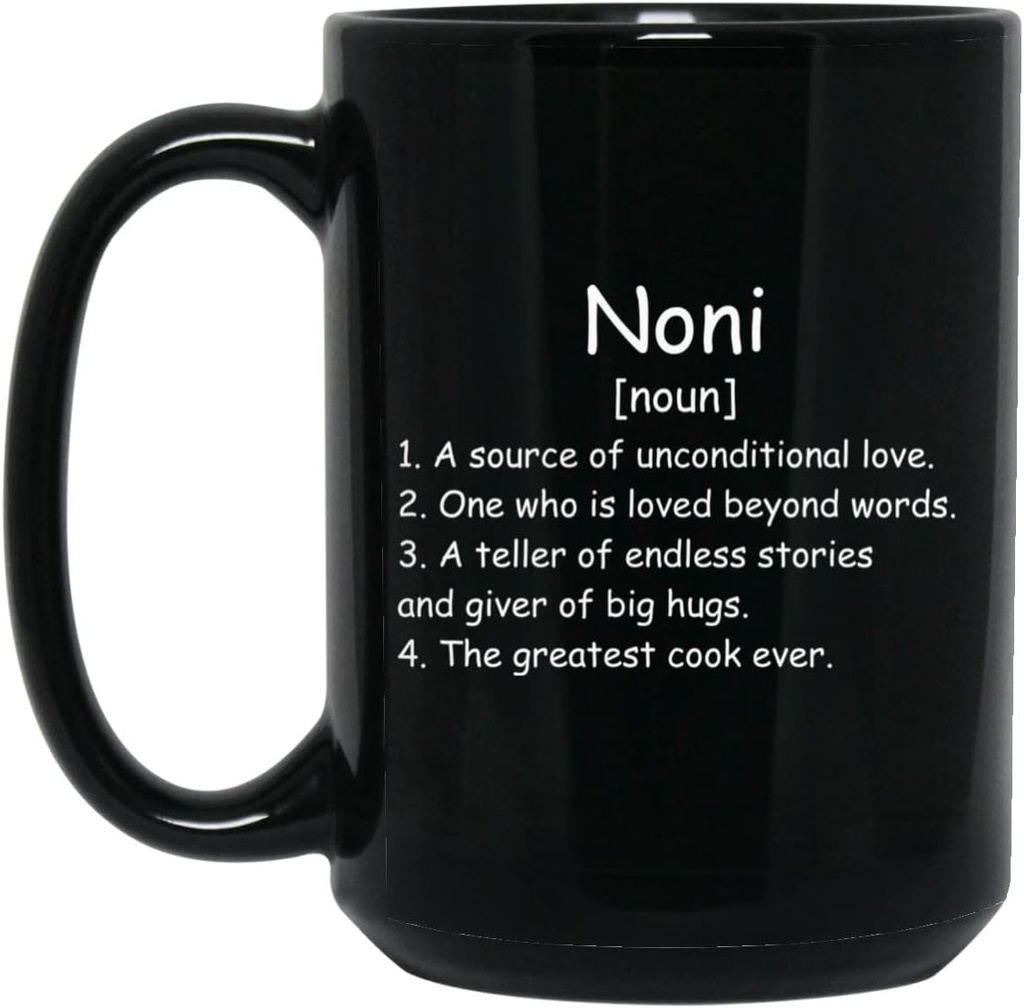 Noni Noun Coffee Mug (Black) - Noni Definition Mug - Δώρο για Noni - Γενέθλια Δώρα για Noni - Noni Δώρα - Μητέρες Δώρο Ημέρα - Χριστούγεννα 15oz