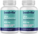 Ultra Benfotiamine 600mg ανά καψάκιο (120 κάψουλες χορτοφάγων) (60x2) Χωρίς Stearates - Όχι Dioxide σιλικόνης - Vegan - Μη ΓΤΟ - Χωρίς γλουτένη - Μέγιστη περιεκτικότητα Μπενφοτιαμίνη