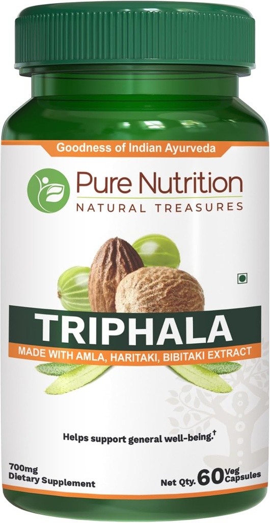 Pure Nutrition Triphala Extract 700mg - 60 Caps (Extract Equiv. to 1900mg Triphala Fruit Powder) Μη ΓΤΟ 