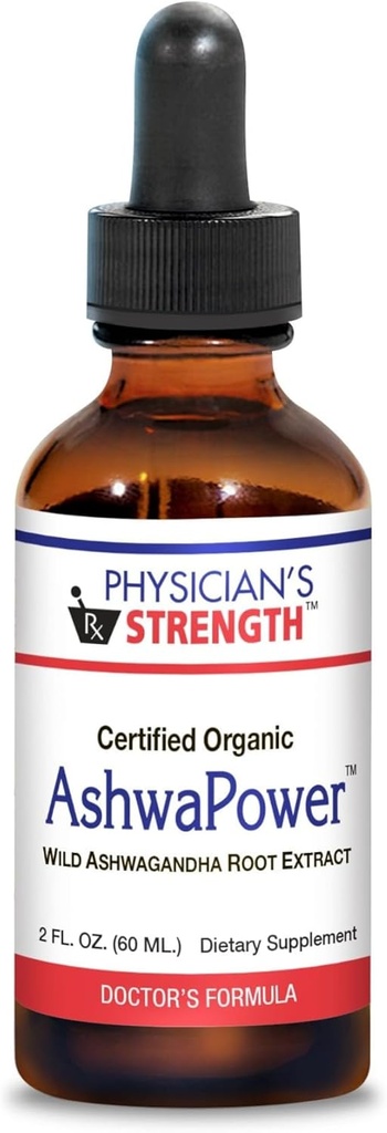Δύναμη του γιατρού AshwaPower - 2 fl oz - Wild Ashwagandha Root Extract - Υποστηρίζει Γενική Υγεία & Ενέργεια - 86 Υπηρεσίες