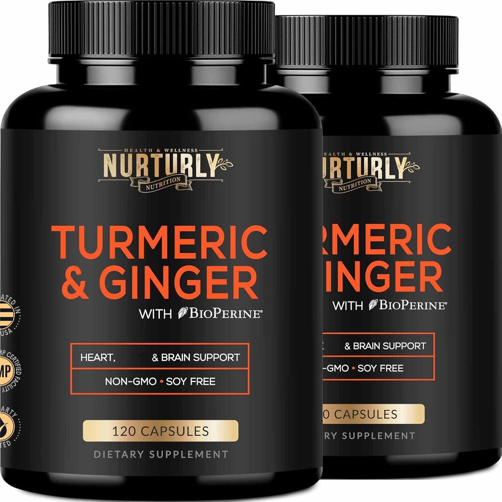 Κουρκουμίνη κουρκουμίνης με BioPerine & Ginger, Μαύρο πιπέρι και 95% Κουρκουμινοειδή - Υψηλής Απορρόφησης Turmeric Συμπληρώματα για το Hearth - Μη ΓΤΟ, Χωρίς Γλουτένη - 240 Κάψουλες