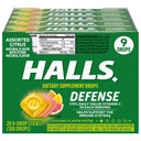 HALLS Άμυνα Ποικίλες σταγόνες Citrus βιταμίνη C, 20 Sticks των 9 σταγόνες (180 Σύνολο σταγόνες)