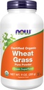 NOW Foods Supplements, Certified Organic and Non-GMO, Wheat Grass Powder, Green Superfood, 9-Ounce
