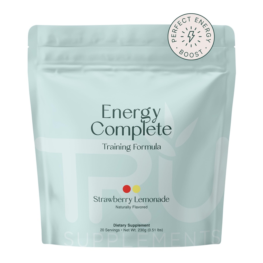 Συμπληρώματα TRU Ενέργεια, προ προπόνηση Φόρμουλα κατάρτισης, Vegan Φιλικό, Δεν Jitters, Βελτίωση της απόδοσης προπόνησης, φυσικά αποσπάστηκε Γεύσεις, 20 εξυπηρετούν (Strawberry Λεμονάδα)