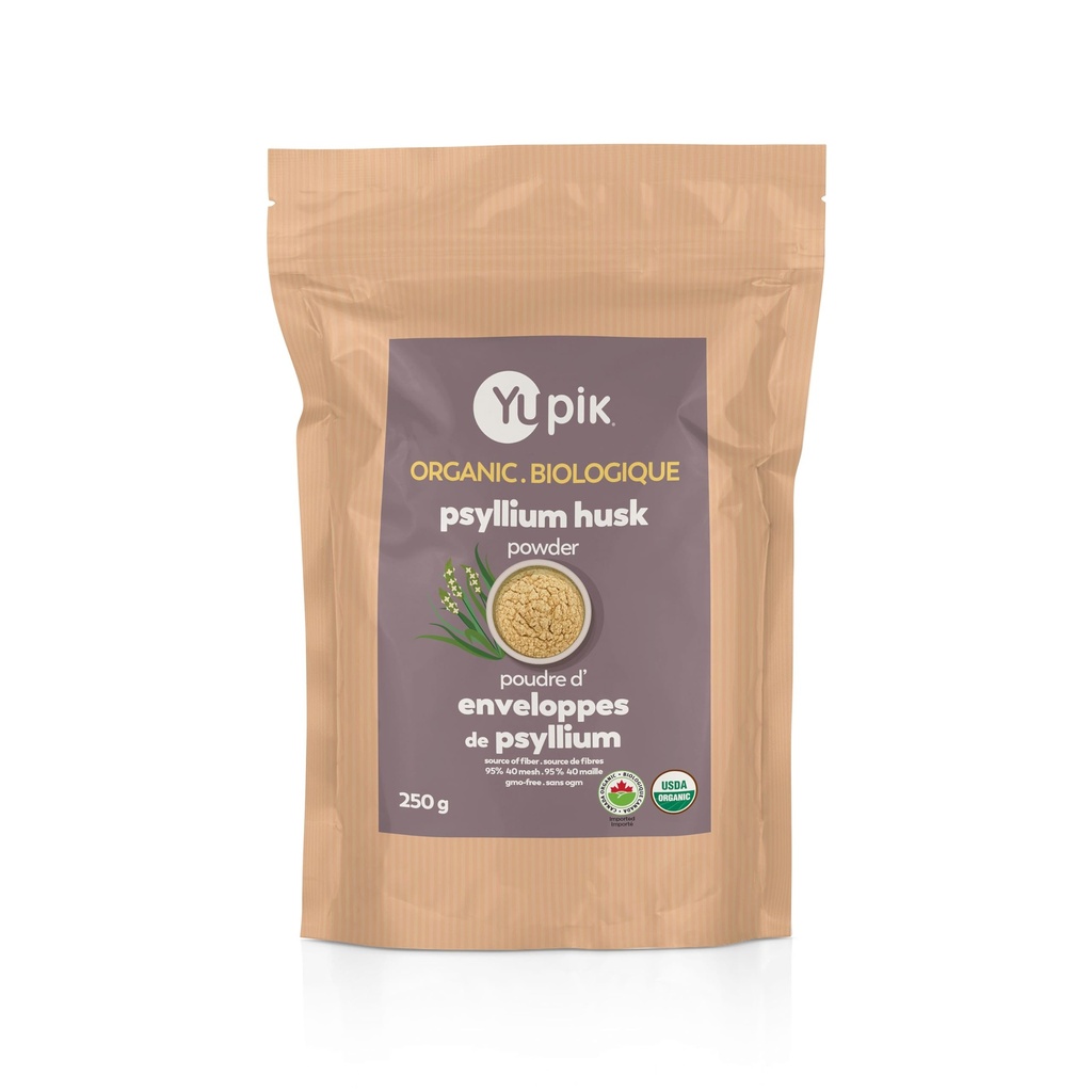 Yupik Organic Psyllium Husk Powder 8.8oz, 95% Purity, Soluble Fiber, USDA Certified, Non-GMO, Vegan, Gluten-Free, Unflavored, Plant-Based, Coarse Milled Husk for Baking & Digestive Health