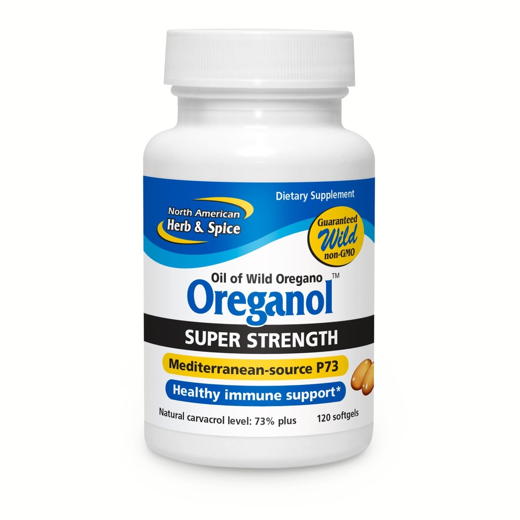 ΒΟΡΕΙΟ ΑΜΕΡΙΚΑΝΙΚΟ ΒΕΡΒΟ & ΣΠΙΓΚΑ Super Strength Reganol P73, 120 Softgels - Υποστήριξη ανοσοποιητικού συστήματος - Vegan Friendly Wild Regano - Non-GMO - 120 Services