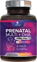 Prenatal Vitamins for Women with Folic Acid + Omega 3 DHA for Fetal Brain Development, Best Prenatal Vitamin Supplement, Daily Pregnancy Multivitamin Nutritional Support, Non-GMO - 240 Softgels