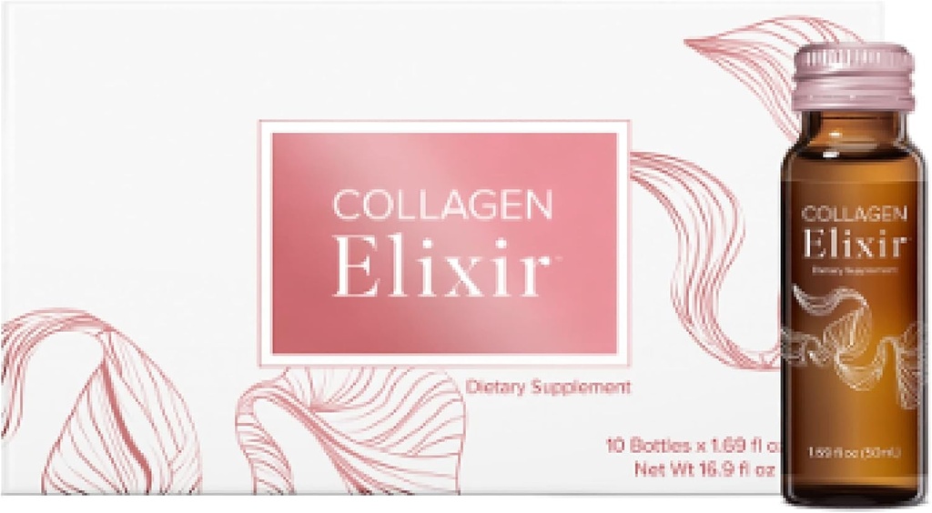 Isagenix Collagen Elixir - Ποτό με Marine Collagen Peptides - Υποστήριξη μιας νεανικής εμφάνισης με βιταμίνη C, ψευδάργυρο & βιοτίνη - 50 mL