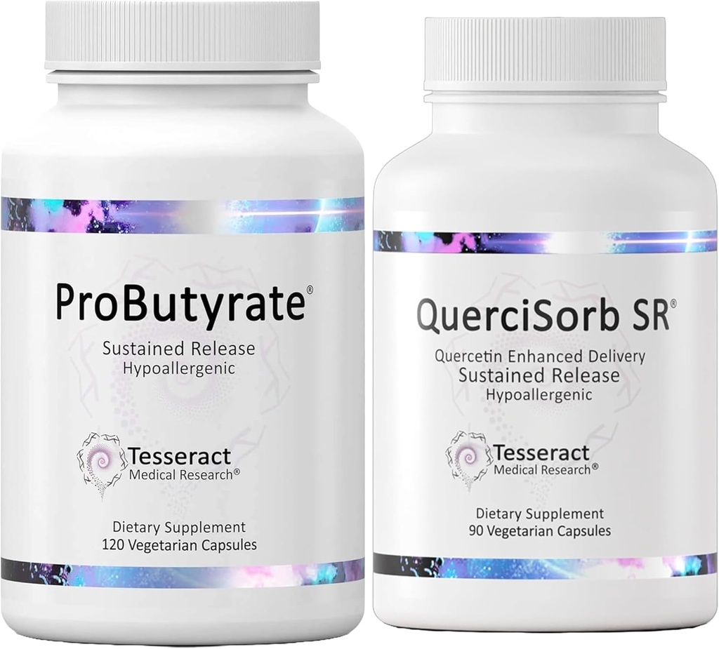 Tesseract Gut & Immune Support Bundle – ProButyrate 600mg & QuerciSorb SR Quercetin 400mg, 120 + 90 κάψουλες, Γαστρεντερική & Ανοσολογική Υγεία, Υποαλλεργικό