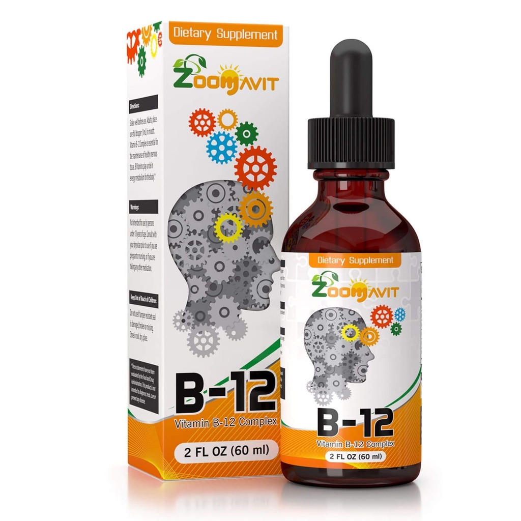 Vitamin B Complex Υγρές σταγόνες με γρήγορη απορρόφηση - Super B Liquid Complex Βιταμίνες B2, B3, B5, B6 & B12 - Φυσική ενέργεια ενίσχυση, ψυχική εστίαση & υγιές ανοσοποιητικό σύστημα