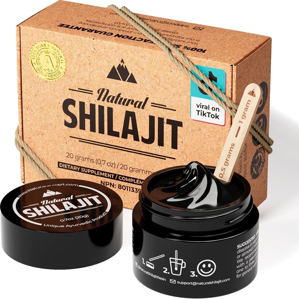NATURAL SHILAJIT Resin - Shilajit για άνδρες & γυναίκες με Fulvic Οξέα & Ανιχνευτές Ορυκτών, Φυτικά θρεπτικά συστατικά για την ενέργεια, την ανοσοποιητική υποστήριξη & τη ζωτικότητα Resin