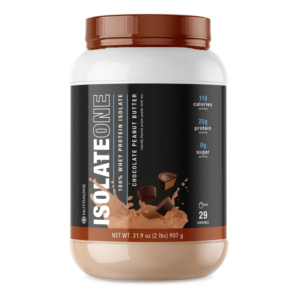 NutraOne IsolateOne Whey Isolate Protein Powder 100% Pure Whey Isolate Powder (Chocolate Peanut Butter - 29 Servings)
