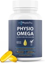 Physio Omega 2400mg Fish Oil με Συμπλήρωμα Ωμέγα 3 Λιπαρά Οξέα - Heart & Brain Health Συμπληρώματα για Ενήλικες - Μη ΓΤΟ, Burpless, Ελαφριά Γεύσεις Εσπεριδοειδών, Με Βιώσιμη προέλευση - 60 Softgels, 30-Day Supply