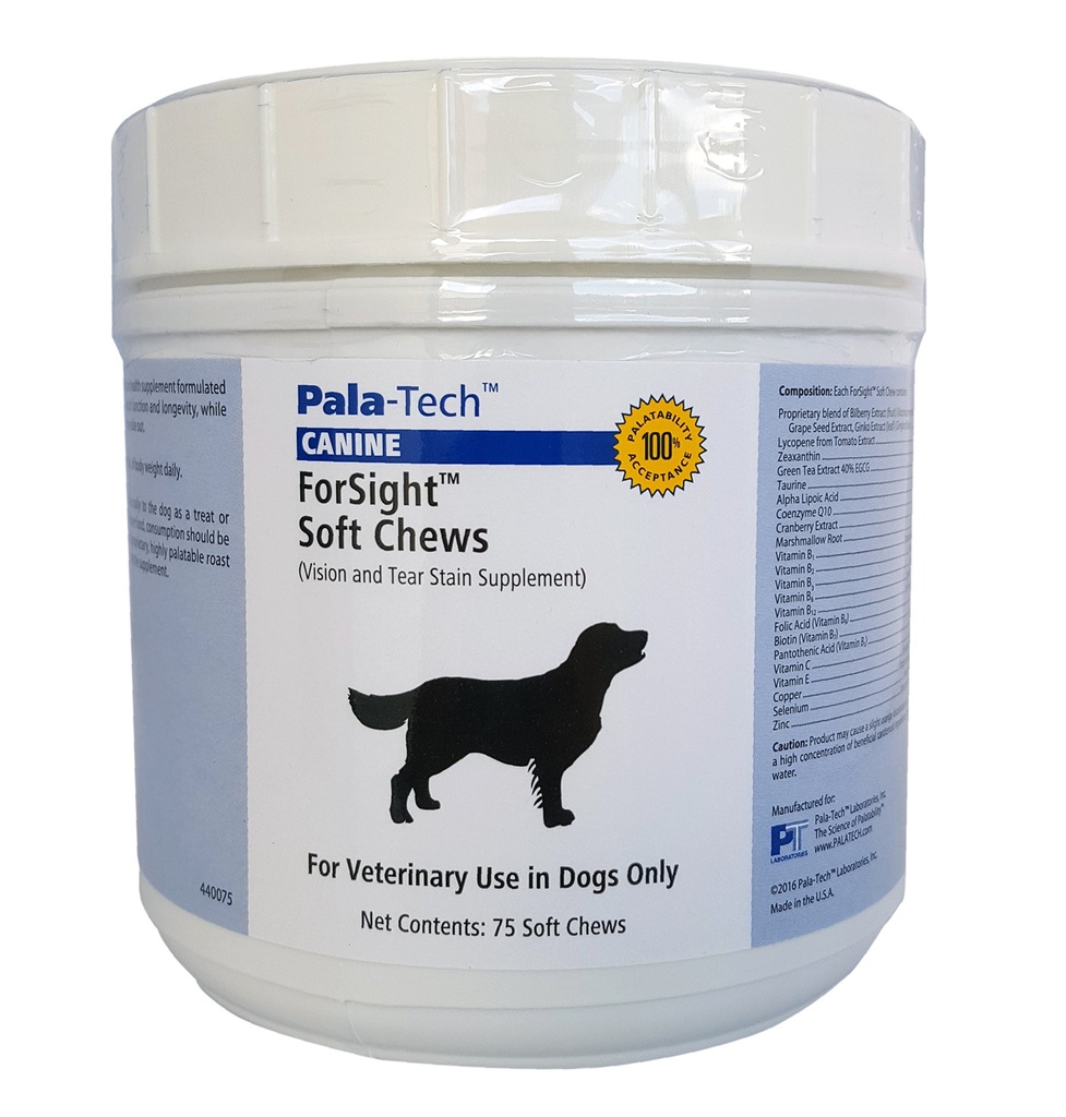 PalaTech Canine Forsight Petite Soft Chews - Δακρυγόνα Μάσημα για σκύλους - Κυνικός Συμπλήρωμα ματιών - Υποστηρίζει την υγεία των ματιών - Ιδανική για τη θεραπεία μόλυνσης των ματιών σκύλου