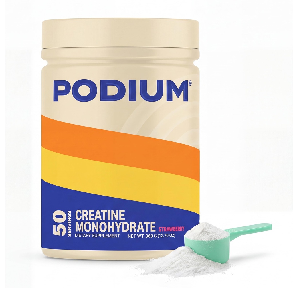 Podium Nutrition, Solos | Creatine Monohydrate, 50 Servings, Strawberry, Boost Athletic Performance