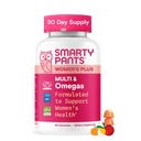 SmartyPants Γυναικεία Πολυβιταμίνες, Ωμέγα 3 DHA/EPA, Μεθυλοφολικό, CoQ10, Βιταμίνη D3, C, B12, B6, A, K, Ψευδάργυρος, Τρεις Γεύσεις Φρούτων, 90 Count (30 Day Supply)