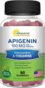 Apigenin 100mg με L-Θεανίνη 100mg Gummies - Συμπλήρωμα Apigenin για τον ύπνο - Φυσικό εκχύλισμα Gummy Εναλλακτική σε κάψουλες, χάπια, σκόνη & τσάι - 2 ανά υπηρεσία