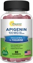 Apigenin 100mg με L-Θεανίνη 100mg Gummies - Συμπλήρωμα Apigenin για τον ύπνο - Φυσικό εκχύλισμα Gummy Εναλλακτική σε κάψουλες, χάπια, σκόνη & τσάι - 2 ανά υπηρεσία