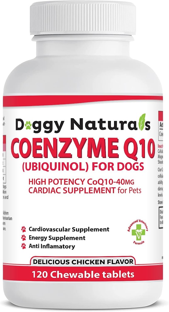 Συνένζυμο Q10 Υψηλής Ικανότητας COQ10-40mg UBIQUINOL για σκύλους (120 Tabs) Made in U.S.A. CoQ10 for Dogs