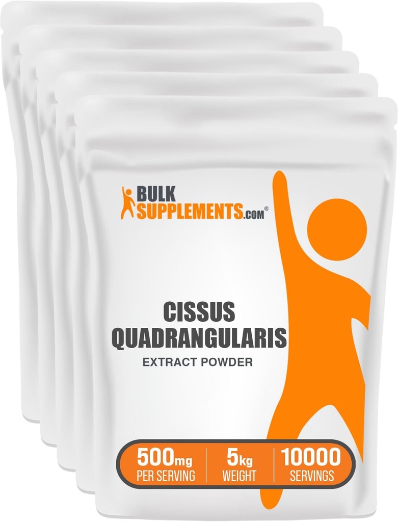 BulkSupplements.com Cissus Quadrangularis Extract Powder - Cissus Quadrangularis Supplement - Χωρίς γλουτένη, 500mg ανά Σερβίρισμα, 1kg (2,2 lbs) (πακέτο των 5)