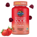 Κήπος Ζωής Κωδικός βιταμίνης CoQ10 Gummies 150 mg, Συνένζυμο Q10 για την υγεία της καρδιάς, την παραγωγή ενέργειας & την υγιή γήρανση + Πρεβιοτικά & προβιοτικά για την πέψη, μη-GMO, χωρίς γλουτένη, 60 Gummies Φράουλα