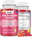 Μαγνήσιο Citrate Gummies για τα παιδιά - Μεγάλη γεύση παιδιά Μαγνήσιο συμπλήρωμα ηρεμίας Υποστήριξη Νεύρο & υγεία των οστών, ισχυρό μυών για την ευεξία των παιδιών, Vegan φράουλα γεύση χαμηλής ζάχαρης, 2 Pack-60 Count